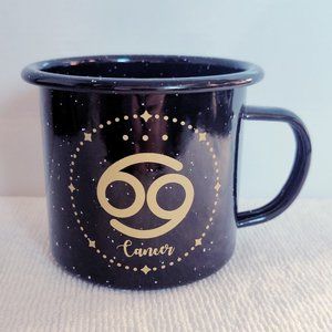 CANCER - Astrology 18oz Enamel Mug/Cup - Zodiac Symbol/Star Sign - Black & Gold